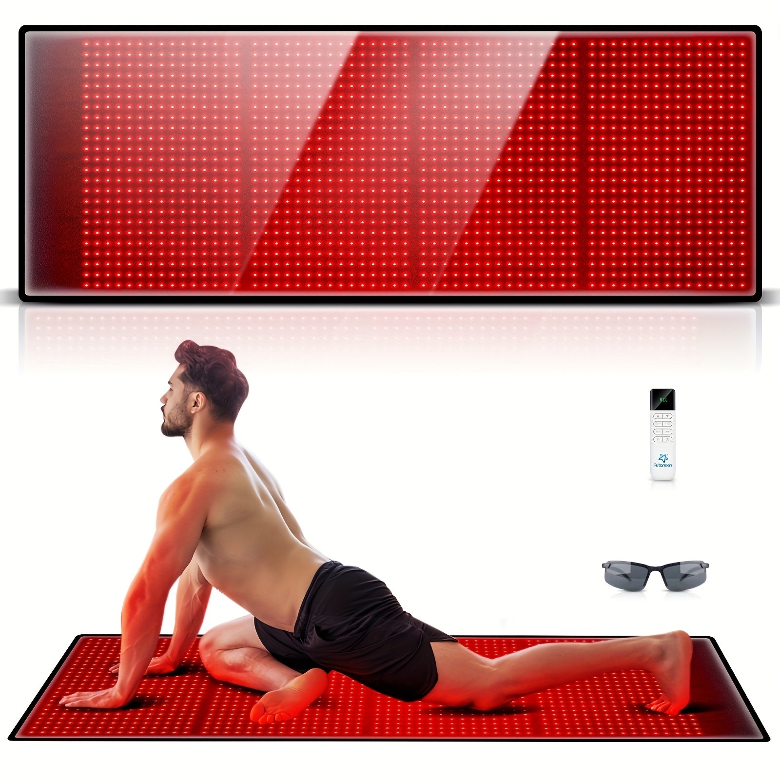 1440 LED Red Light Therapy Pad 66.93inch Infrared Heating Pad Dual Wavelength 660nm/850nm Full Body Pain Relief Mat For Muscle Recovery, Joint Care, Arthritis, Lower Back Pain, Home Use Physical Therapy Equipment